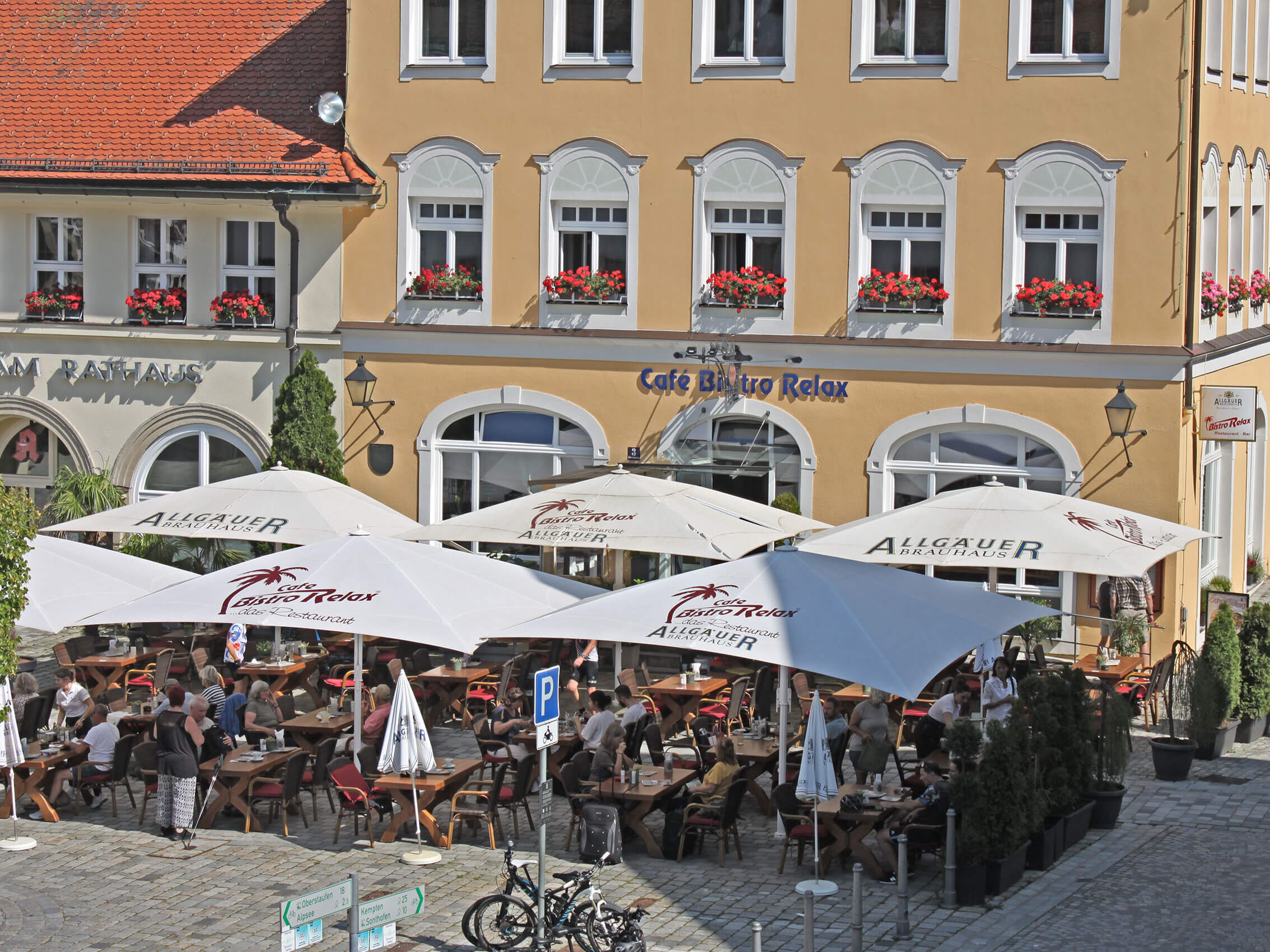 Unser Biergarten am Marktplatz in Immenstadt